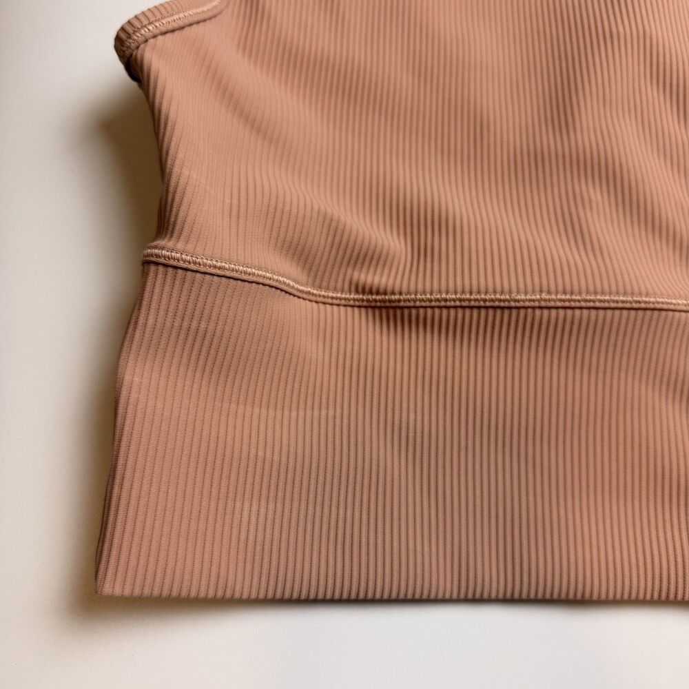 Lululemon Power Pivot Ribbed Cropped Tank Top Nude Size 4 Pink Clay - Picture 4 of 12